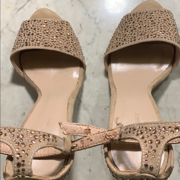 Zara basics rhinestones open toe nude heals. - Picture 5 of 7